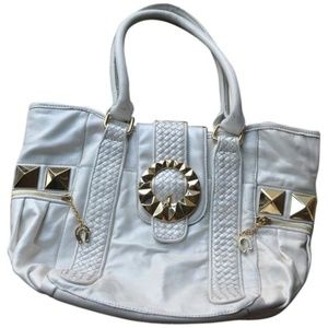 Betsey Johnson Golden Goddess White Leather Bag